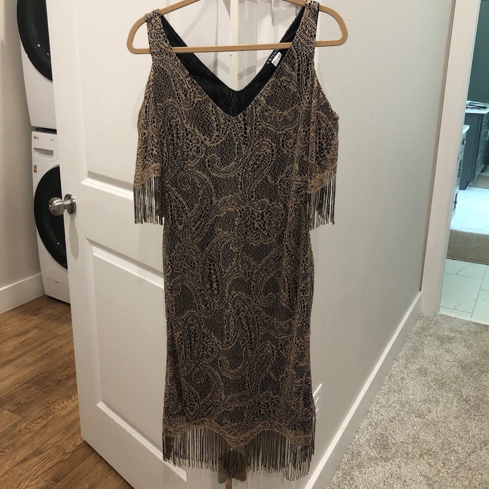 Gold detailed cocktail dress